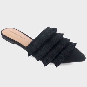 New--Annie Satin Tassel Mule